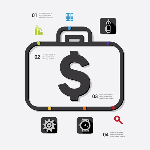 Zakelijke lijn infographic — Stockvector