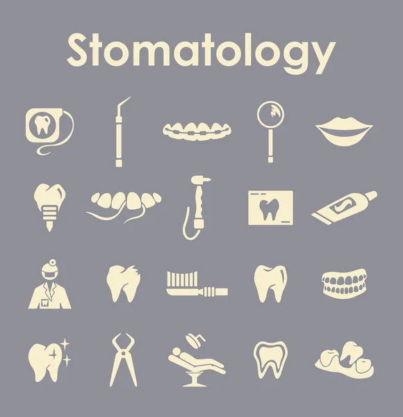 Set of stomatology simple icons — Stock Vector