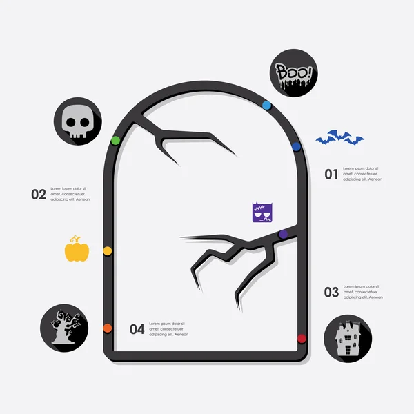 Halloween linii infographic — Wektor stockowy