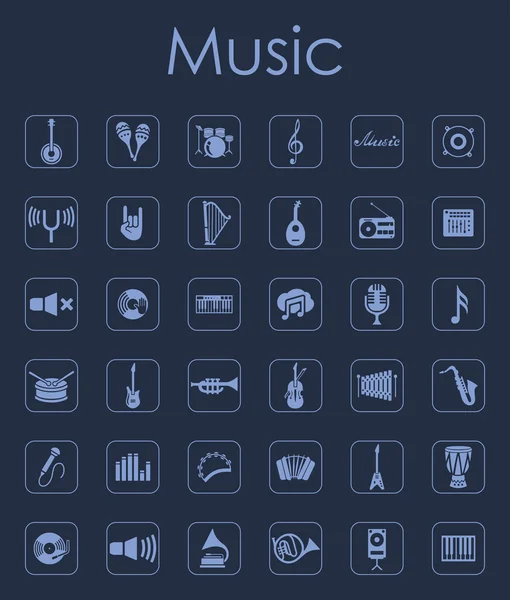 Conjunto de iconos de música simple — Vector de stock