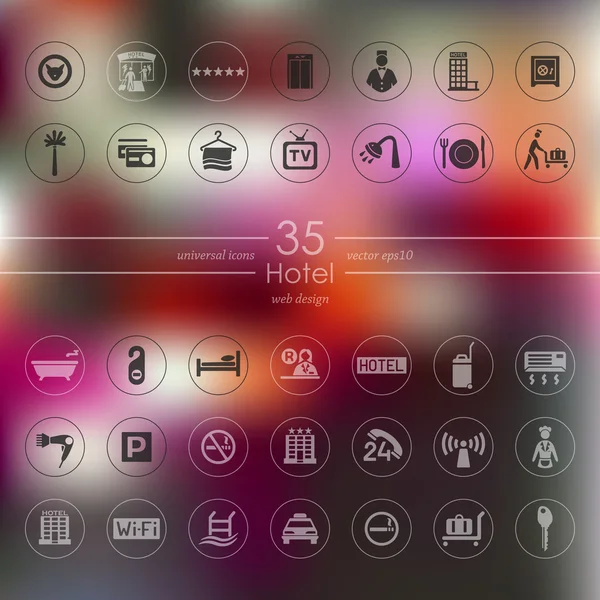 Set van hotel pictogrammen — Stockvector