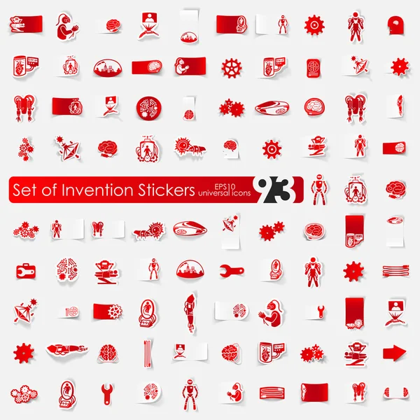 Aantal uitvinding stickers — Stockvector
