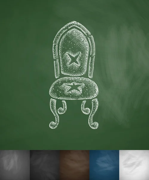 黑板上的椅子上图标 — 图库矢量图片