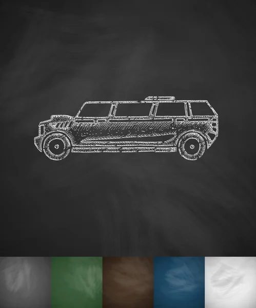 Limousine icon on chalkboard — Stock Vector