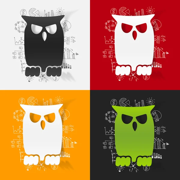 Drawing business formulas with owl — Stock Vector