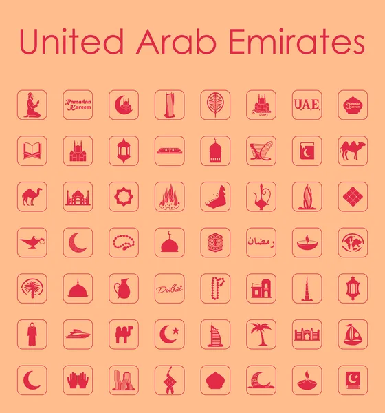 Ensemble d'icônes des Émirats arabes unis — Image vectorielle