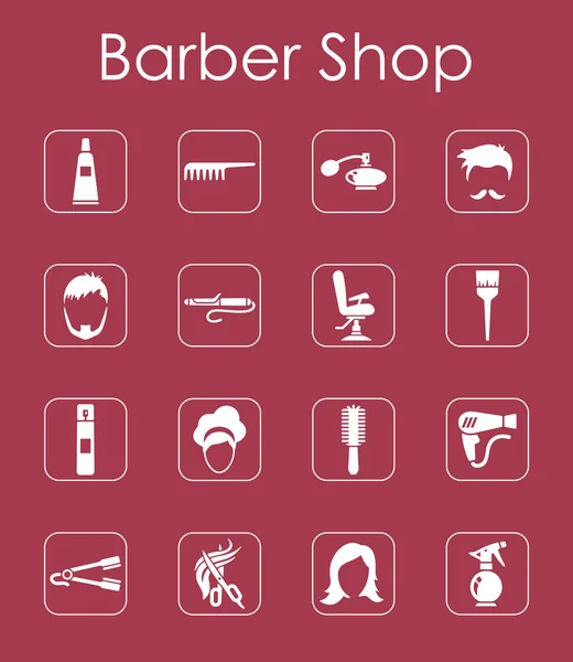Set di icone semplici barbiere — Vettoriale Stock