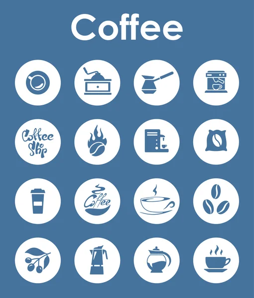 Set van de eenvoudige pictogrammen koffie — Stockvector