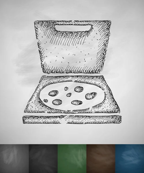Icono de pizza en pizarra — Archivo Imágenes Vectoriales
