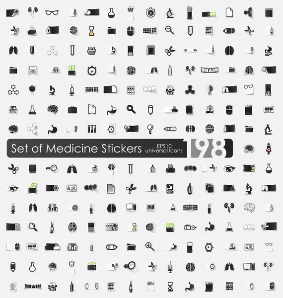 Jeu de stickers Médecine — Image vectorielle