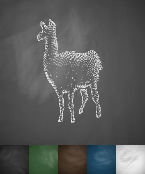 Lama icon on chalkboard — Stock Vector