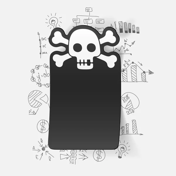 Drawing business formulas with skull — Stock Vector
