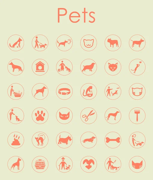 Conjunto de mascotas iconos simples — Archivo Imágenes Vectoriales