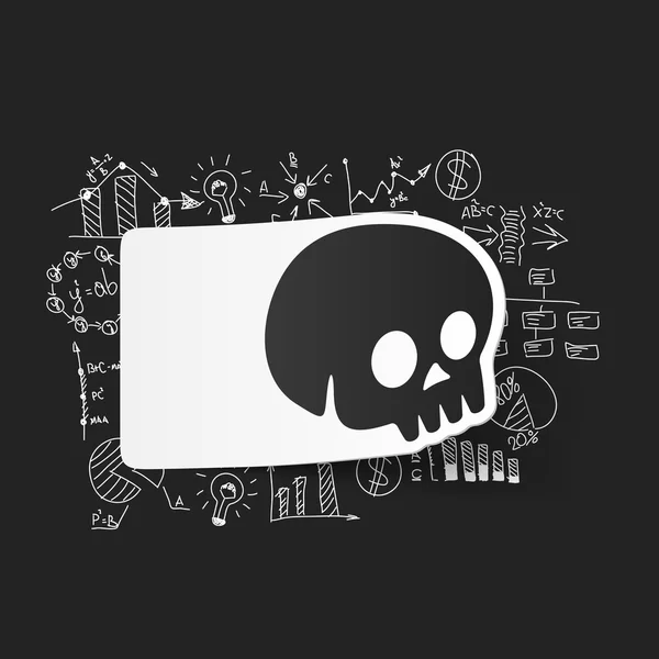 Drawing business formulas with skull — Stock Vector