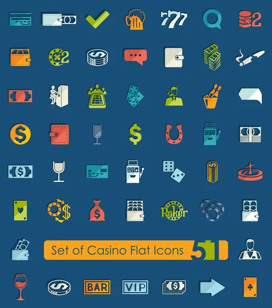 Набор иконок казино — стоковый вектор