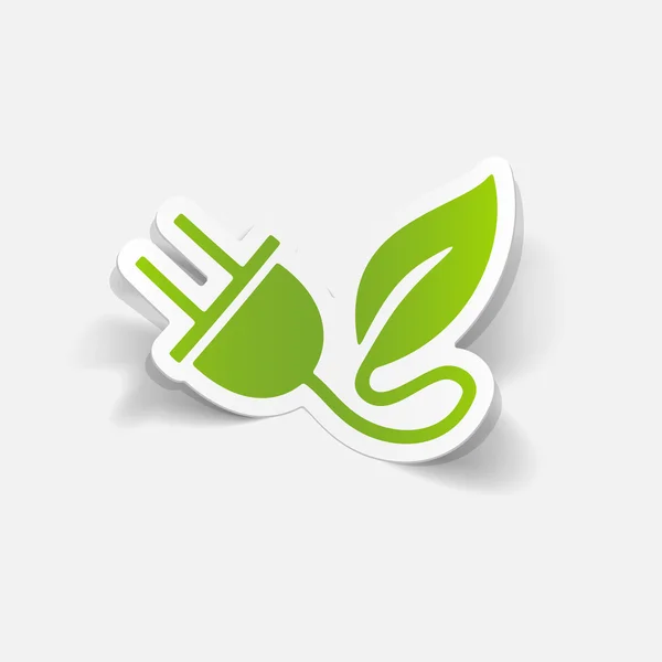 Eco plug leaf icon — Stock Vector