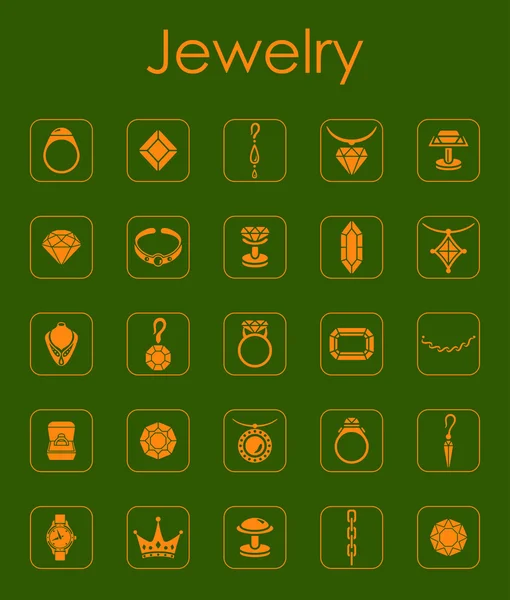 Conjunto de joyas iconos simples — Archivo Imágenes Vectoriales