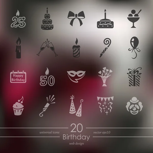 Conjunto de iconos de cumpleaños — Vector de stock