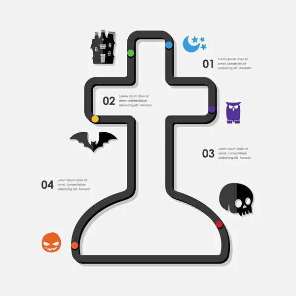 Halloween line infographic — Stock Vector