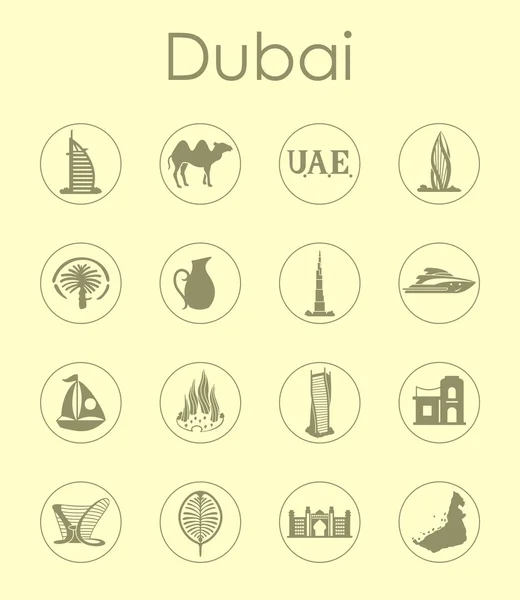 一套迪拜简单图标 — 图库矢量图片