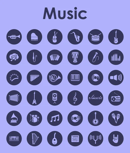 Conjunto de iconos de música simple — Vector de stock