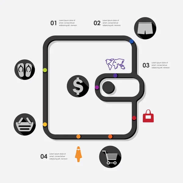 Línea de moda infografía — Archivo Imágenes Vectoriales