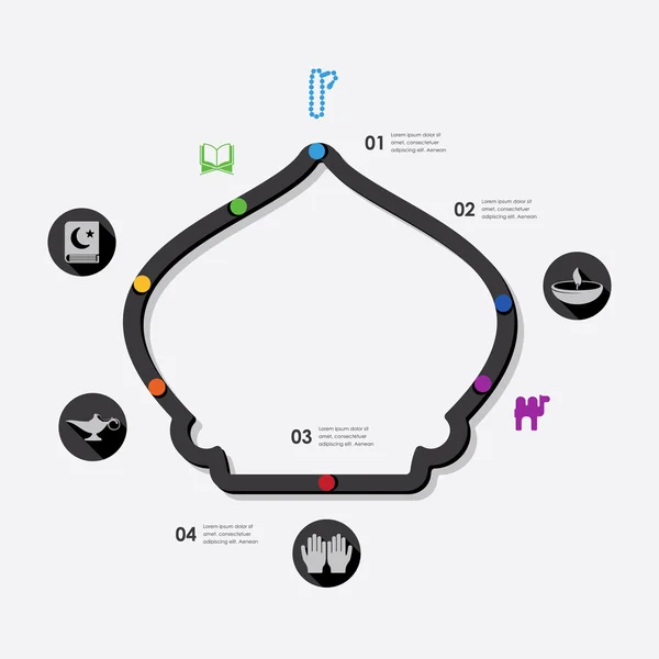 Linea infografica del Ramadan — Vettoriale Stock