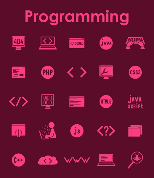 Conjunto de iconos simples de programación — Archivo Imágenes Vectoriales
