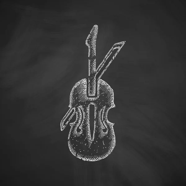 Violin ikonen på svarta tavlan — Stock vektor