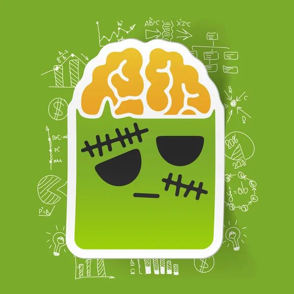 Tekening business formules met zombie — Stockvector