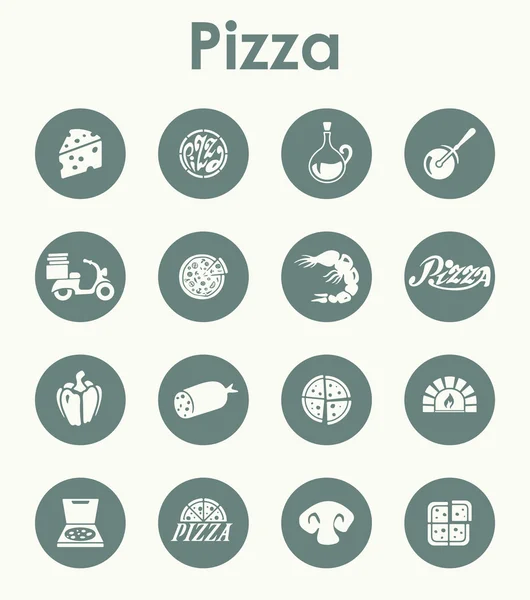 Conjunto de iconos simples pizza — Vector de stock