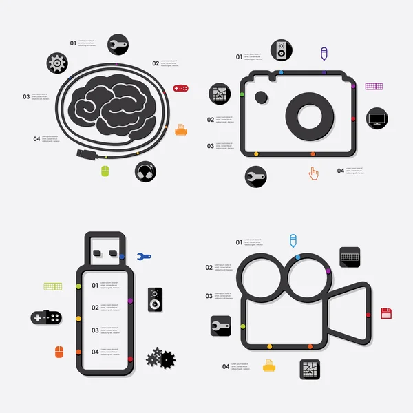 Línea de tecnología infográfica — Archivo Imágenes Vectoriales