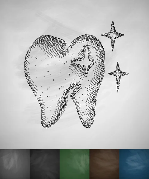 Icono de diente en pizarra — Vector de stock