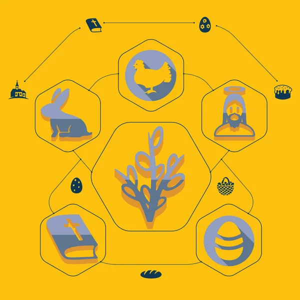 Wielkanoc z płaskim infographic — Wektor stockowy