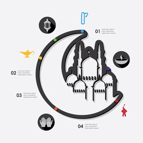 Ramazan satır Infographic — Stok Vektör