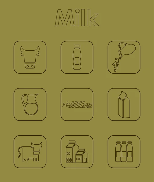 Satz von Milch einfache Symbole — Stockvektor