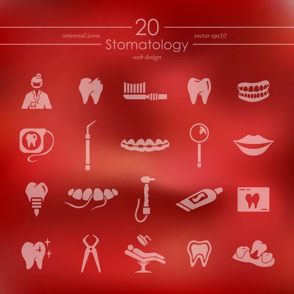 Zestaw ikon stomatologia — Wektor stockowy