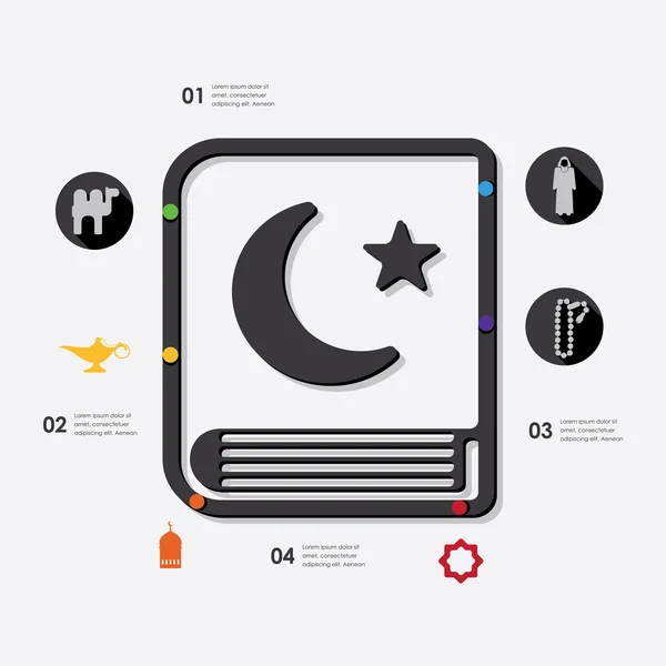 Ramadan line infographic — Stock Vector