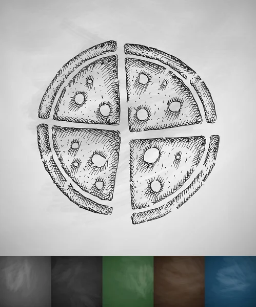Πίτσα εικονίδιο στον πίνακα κιμωλίας — Διανυσματικό Αρχείο