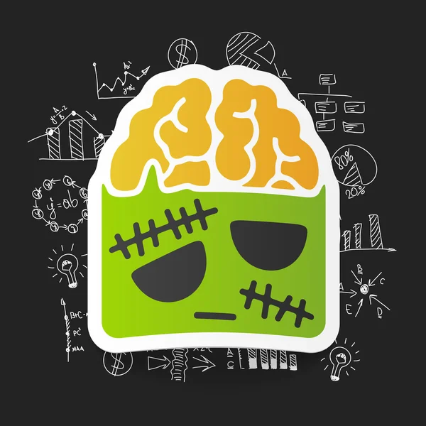 Dibujo de fórmulas de negocio con zombie — Archivo Imágenes Vectoriales