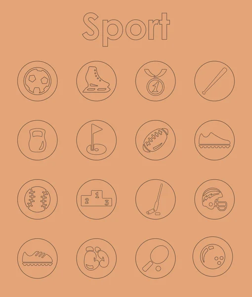 Conjunto de iconos simples deporte — Vector de stock
