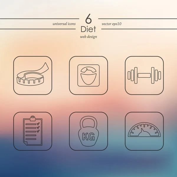 Set of diet icons — Stock Vector