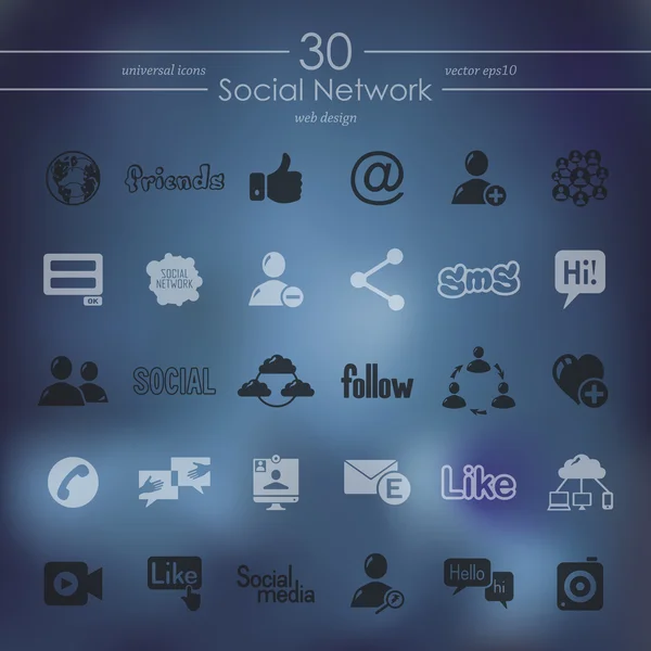 Ensemble d'icônes de réseaux sociaux — Image vectorielle