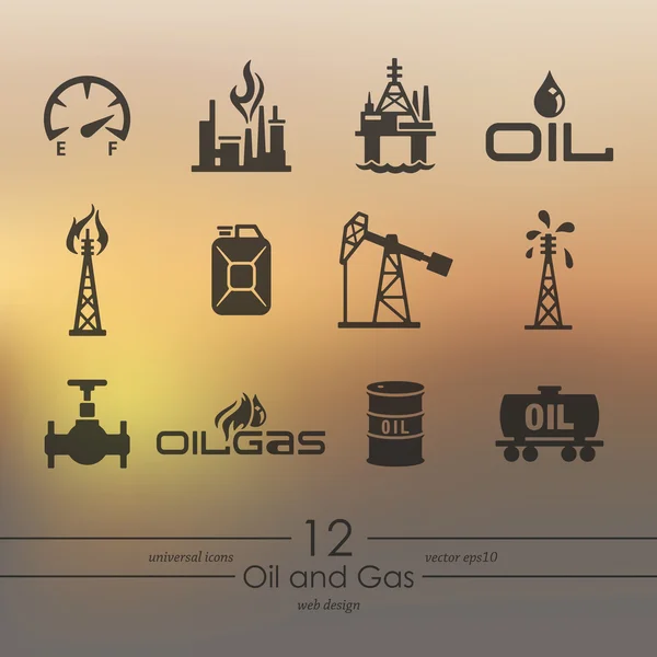 Conjunto de iconos de petróleo y gas — Vector de stock