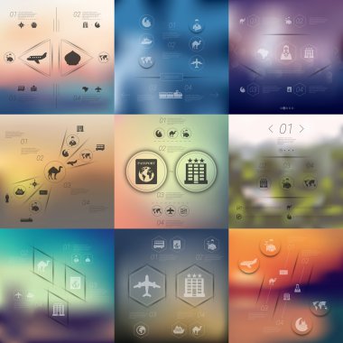 Turizm Infographic simgeleri ile