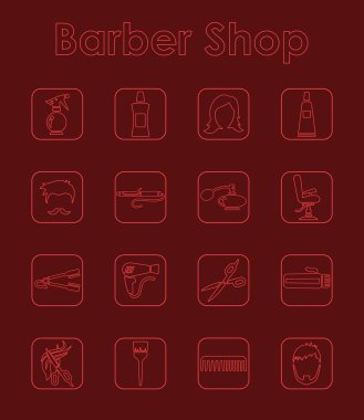 Kuaför Dükkanı basit simgeler kümesi