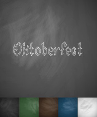 Oktoberfest icon on chalkboard clipart