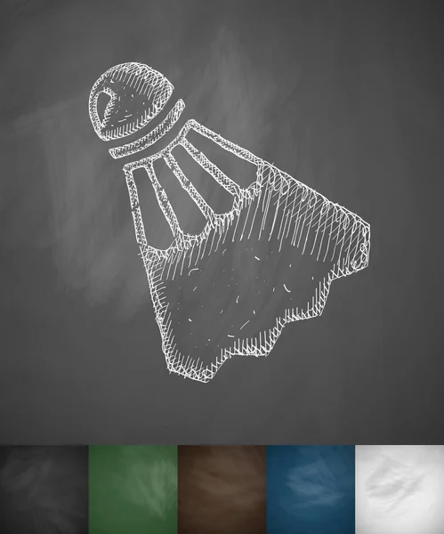Icône Shuttlecock sur tableau noir — Image vectorielle