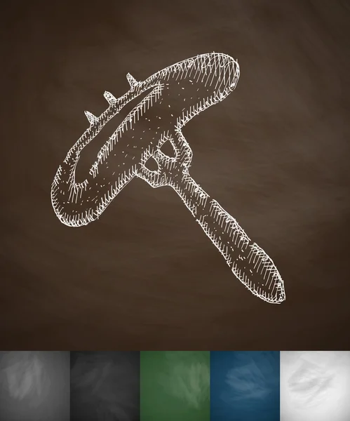 Saucisse sur l'icône de fourchette — Image vectorielle