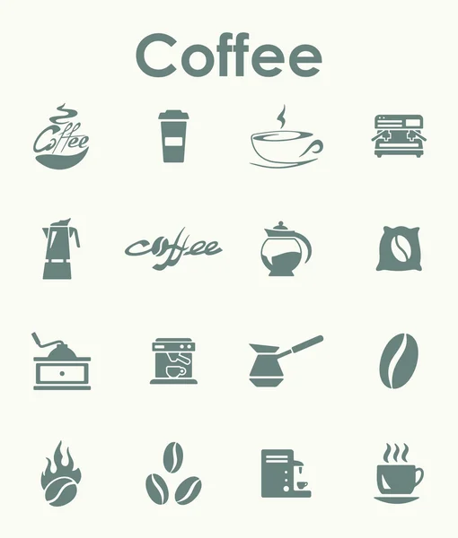 Set of coffee simple icons — Stock Vector